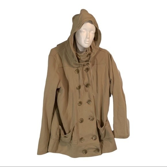 Lucky Brand Beige button up hoodie. - Picture 1 of 5